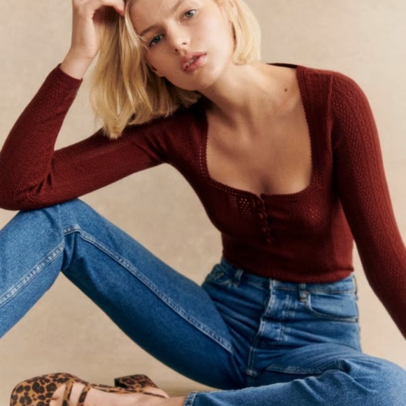 Sézane Denim Straight Leg Jeans - Picture 2 of 9